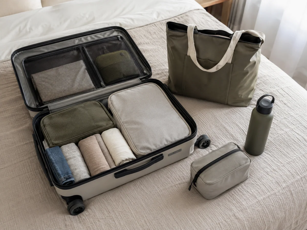 travel clothes packing suitcase for ConsiderCart's practical guide